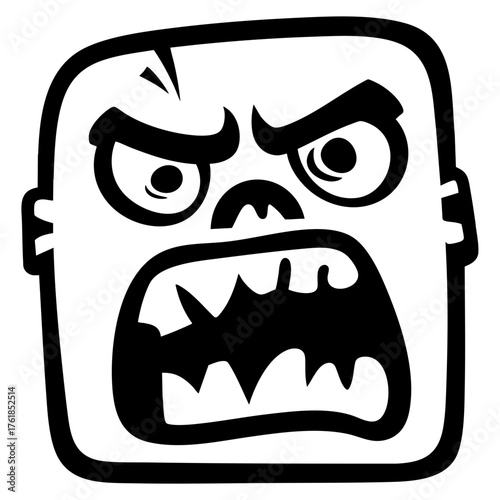 Furious Man Face Illustration