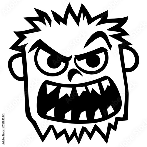 Furious Man Face Illustration