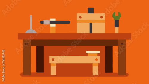Carpenter Bench Surface Background Illustration