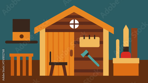Carpenter Workshop Wood Background Illustration