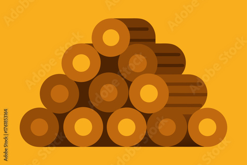 oak log pile texture background illustration