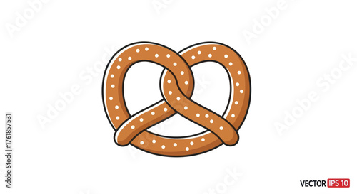 A classic baked pretzel with a golden-brown crust and sprinkled salt.