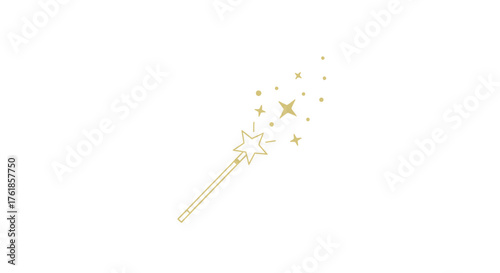 Enchanting Star-Topped Magic Wand Emitting Sparkling Light Trails.