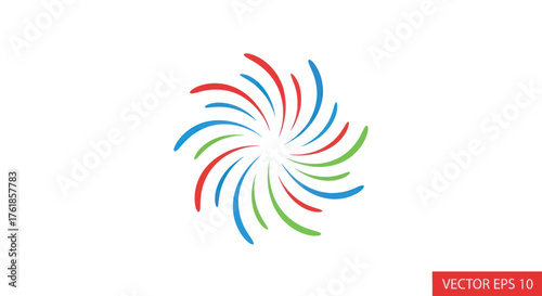 Colorful Swirling Abstract Starburst Logo Design.