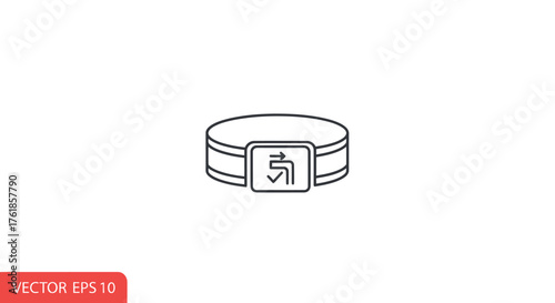 Wristband with Arrow and Check Mark Icon Access Control.