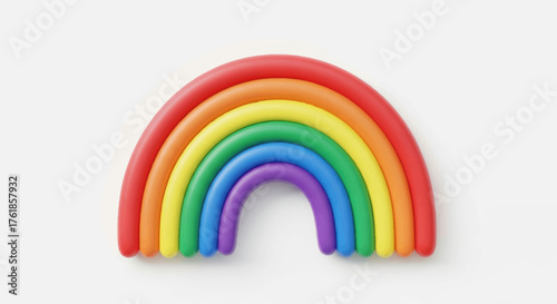 Vibrant Colorful Arched Rainbow Made from Clay.