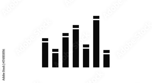 Simple black audio equalizer icon with vertical bars representing a sound wave or frequency spectrum.
