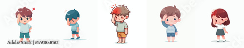 vector of a children with a headache