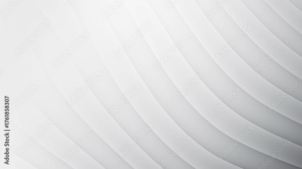 Ideal for modern geometric designs, presentations, or website backdrops, featuring a white gradient with fading curved parallel lines.
