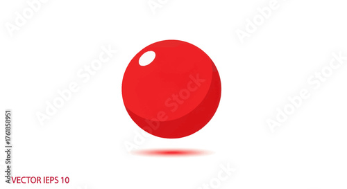 A bright red glossy spherical object with a subtle shadow.