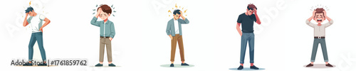 vector of a man with a headache