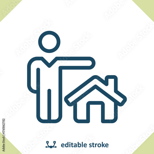 Realtor Icon. Home Owner, Man, House, Home