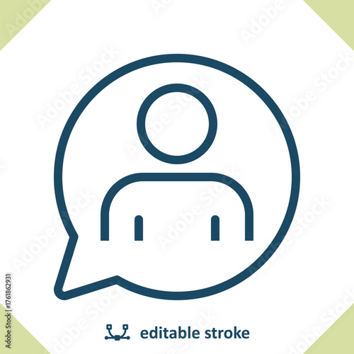 Chat Bubble with User Avatar Icon