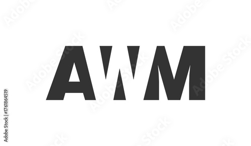 AWM logo design. Initial letter A W M bold font style for tech startups, consulting, corporate branding. Creative company name, headlines typography identity, trendy logotype.