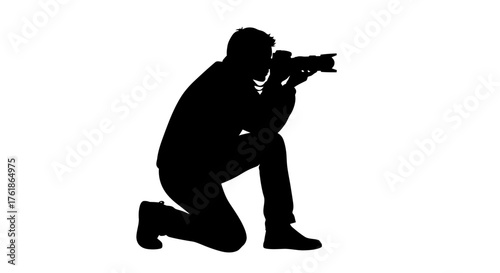 Silhouette of a confident man walking forward, embodying success and determination, great for business or lifestyle concept with strong design element