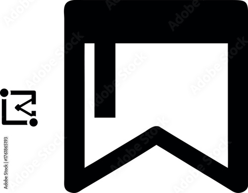 Bookmark icon graphic symbol for saving web pages content and information