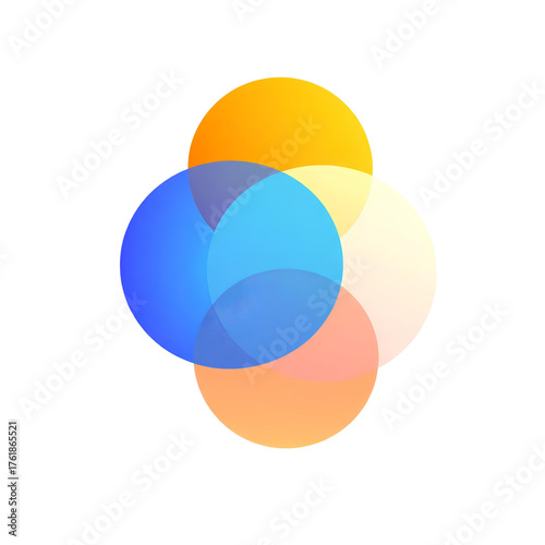 Photo of overlapping circles isolated on transparent background