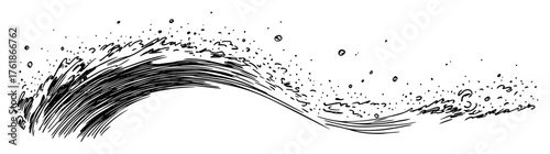 abstract ocean wave splash sketch vector illustration