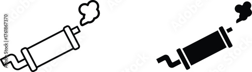 exhaust pipe  icon vector graphic illustration  with white background flat hand made icon fill icon .