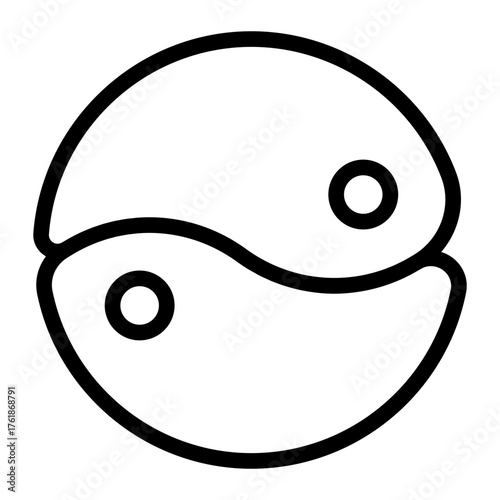 Yin yang line icon, mystic symbols concept. Vector graphics. Energy exchange and balance, therapy sign on white background, style icon mobile or web design.
