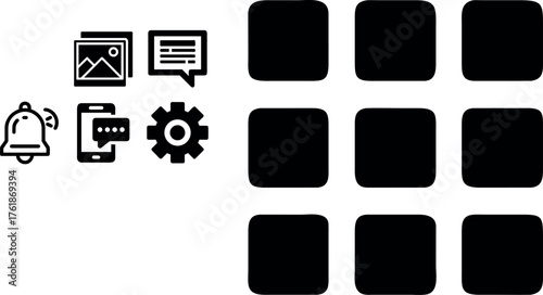 Collection of flat icons for digital apps ui elements and settings configuration