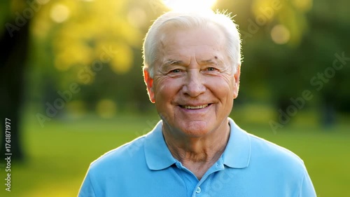 Portrait of a Smiling Senior Man in the Park.