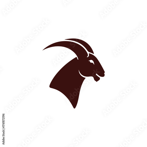 Silhouette style minimal goat t-shirt design featuring clean black vector art of a goat, perfect for farm animal lovers, nature enthusiasts, minimalist fashion fans, outdoor lifestyle apparel, and mod