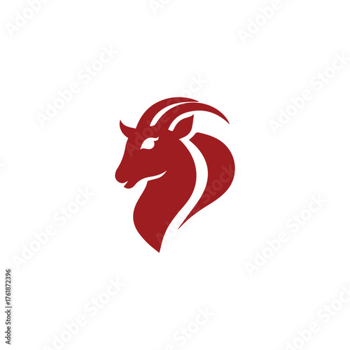 Silhouette style minimal goat t-shirt design featuring clean black vector art of a goat, perfect for farm animal lovers, nature enthusiasts, minimalist fashion fans, outdoor lifestyle apparel, and mod