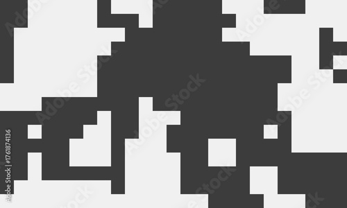 Abstract pixel art background.  Stylish monochrome grayscale design featuring a dynamic interplay of dark and light squares. Perfect for website banners, tech presentations, or modern art projects.