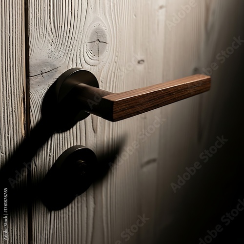 Modern wooden door handle design for interior doors and home decor hardware accessories concept
