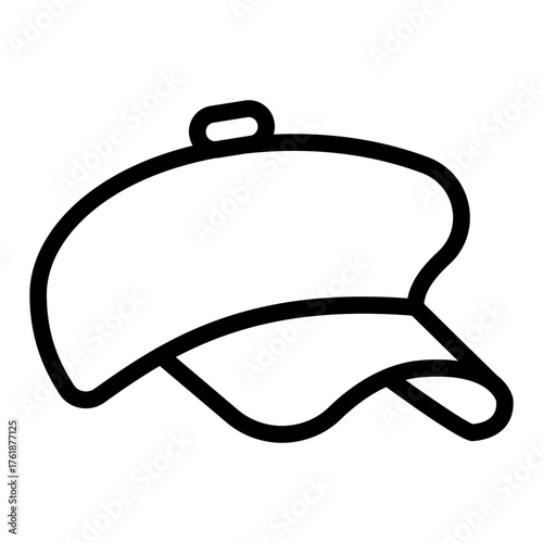 Hat with visor line icon, autumn clothing concept. Vector graphics. Stylish hat for women, headwear sign on white background, style icon mobile or web design.