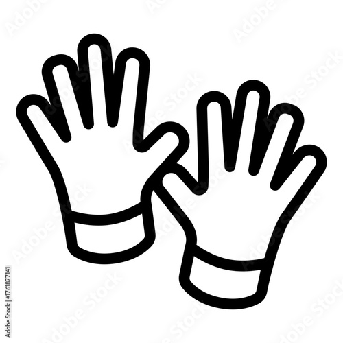 Gloves line icon, autumn clothing concept. Vector graphics. Pair of warm knitted mittens for hands, clothes sign on white background, style icon mobile or web design.