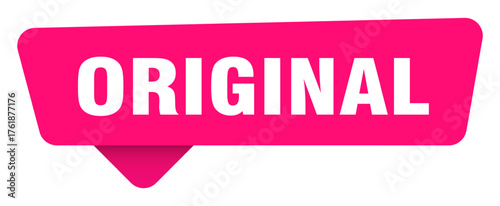 original magenta sticker isolated on transpatent background. original sign