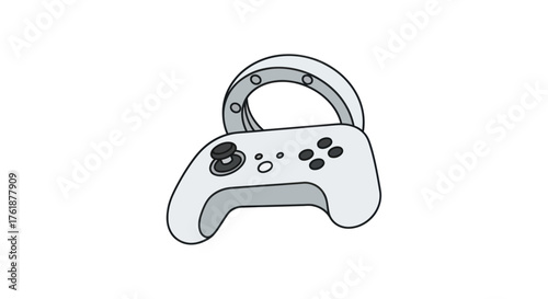 White Gaming Controller with Integrated Handle Design.