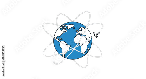 Global Travel Network with Airplane Orbiting Earth.