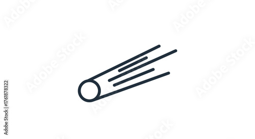 Stylized Icon of a Comet Streaking Through Space.