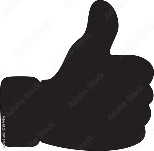 Like Thumbs Up Icon Silhouettes Approval Feedback Minimalist