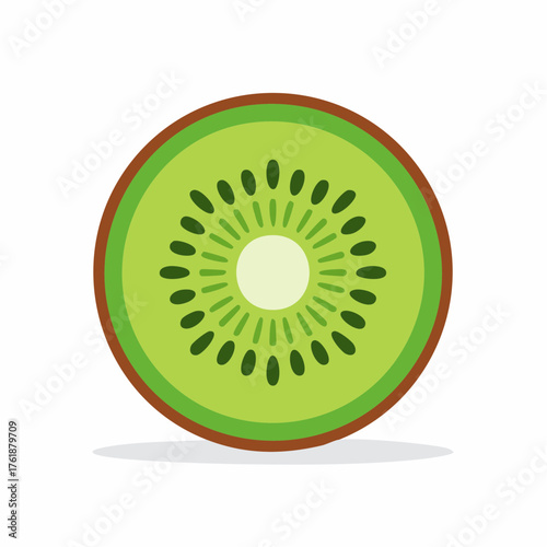 Kiwi Slice Illustration A Fresh and Vibrant Vector Design for Culinary and Healthy Themes