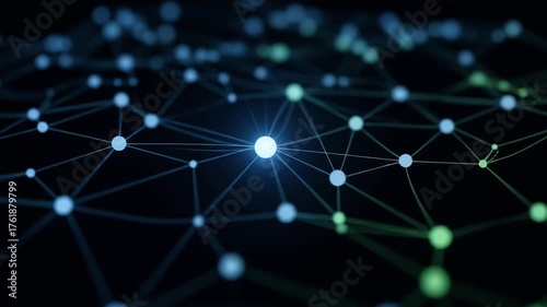 Illuminated Connection A network of glowing nodes linked by fine lines radiating light on a dark plane