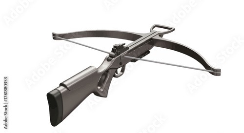 Modern Black Crossbow with Curved Limbs and Stock.