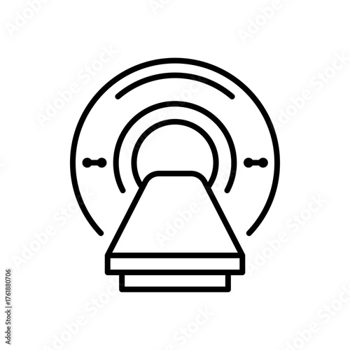 MRI Scan icon. CT Scanner symbol. Healthcare and Hospital Medical Scanner