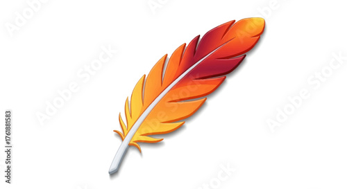 Vibrant Colorful Stylized Feather with Warm Gradient.
