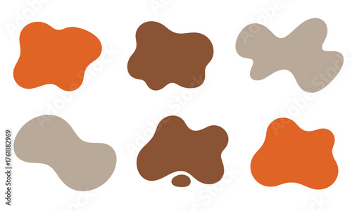 Set of abstract brown orange beige icons for autumn design