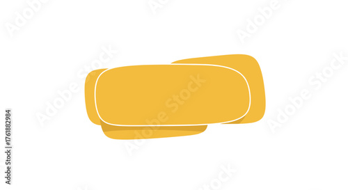 Yellow rounded abstract icon for labels and web buttons
