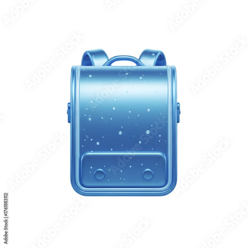 Blue school bag isolated on transparent background, a symbol of education and childhood