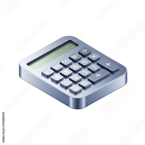 Calculator isolated on transparent background for finance or accounting concept