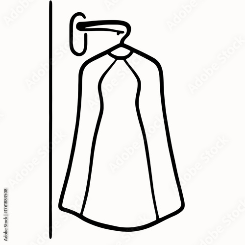 Dress bag hanging on door handle