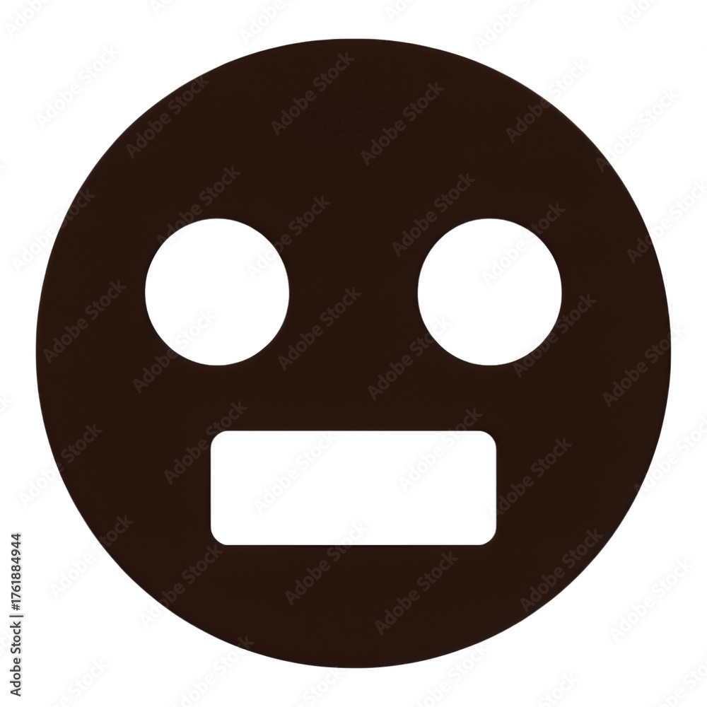 Fototapeta premium Brown Smiley Face with Transparent Background, Minimalist Icon for Web Design