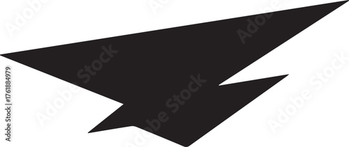 Abstract Black Arrow Icon Design - Sharp, Modern Navigation Symbol