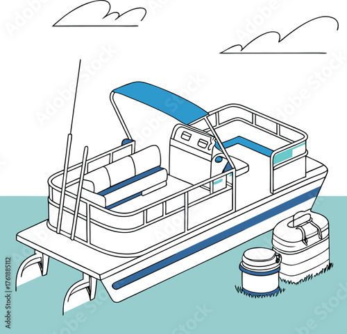 Pontoon vector Design File, Pontoon vector File, Pontoon vector Eps File